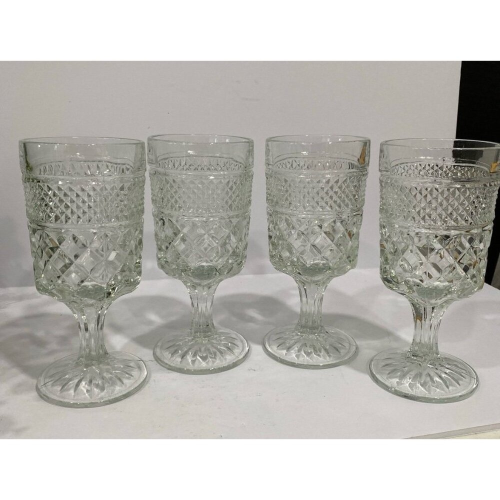 Vintage Anchor Hocking Wexford Goblet Style Drinking Glasses-4